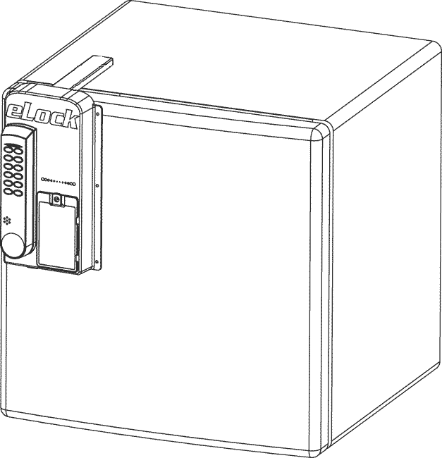 CompX eLock Refrigerator Kit line drawing, larger image